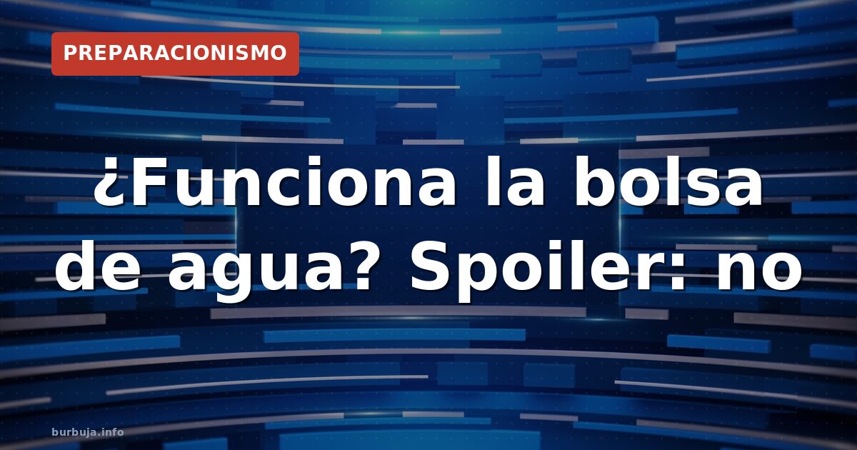 ¿Funciona la bolsa de agua? Spoiler: no