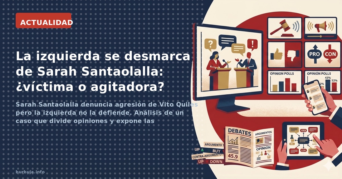 Sarah Santaolalla denuncia agresión de Vito Quiles pero la izquierda no la defiende. Análisis de un caso que divide opiniones