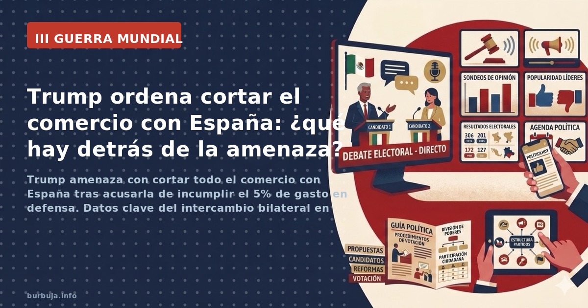 Trump amenaza con cortar todo el comercio con España tras acusarla de incumplir el 5% de gasto en defensa. Datos clave del in