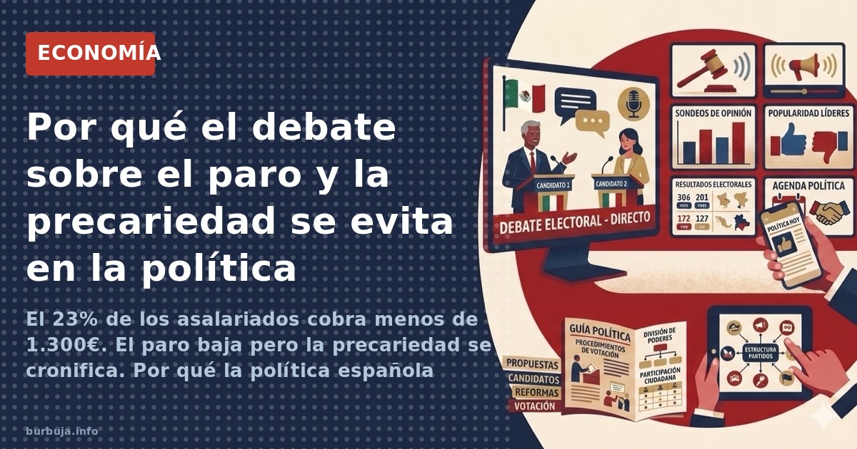 El 23% de los asalariados cobra menos de 1.300€. El paro baja pero la precariedad se cronifica. Por qué la política española 