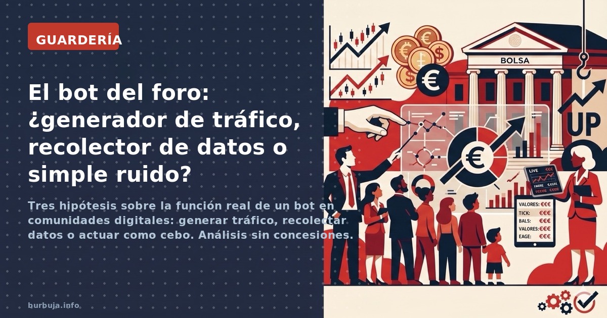 Tres hipótesis sobre la función real de un bot en comunidades digitales: generar tráfico, recolectar datos o actuar como cebo
