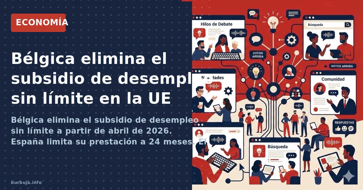 Bélgica elimina el subsidio de desempleo sin límite a partir de abril de 2026. España limita su prestación a 24 meses. El deb