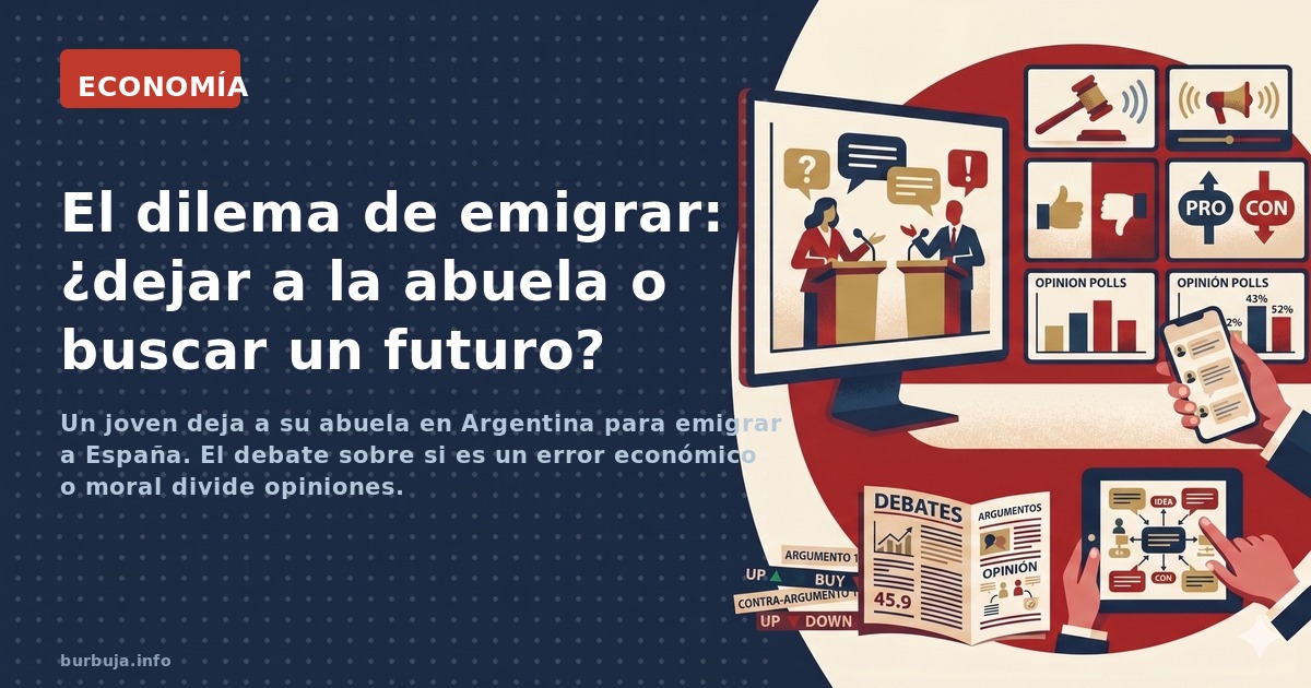 Un joven deja a su abuela en Argentina para emigrar a España. El debate sobre si es un error económico o moral divide opinion