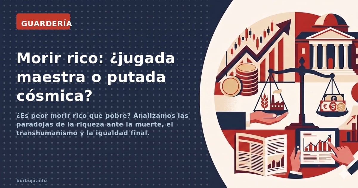 ¿Es peor morir rico que pobre? Analizamos las paradojas de la riqueza ante la muerte, el transhumanismo y la igualdad final.