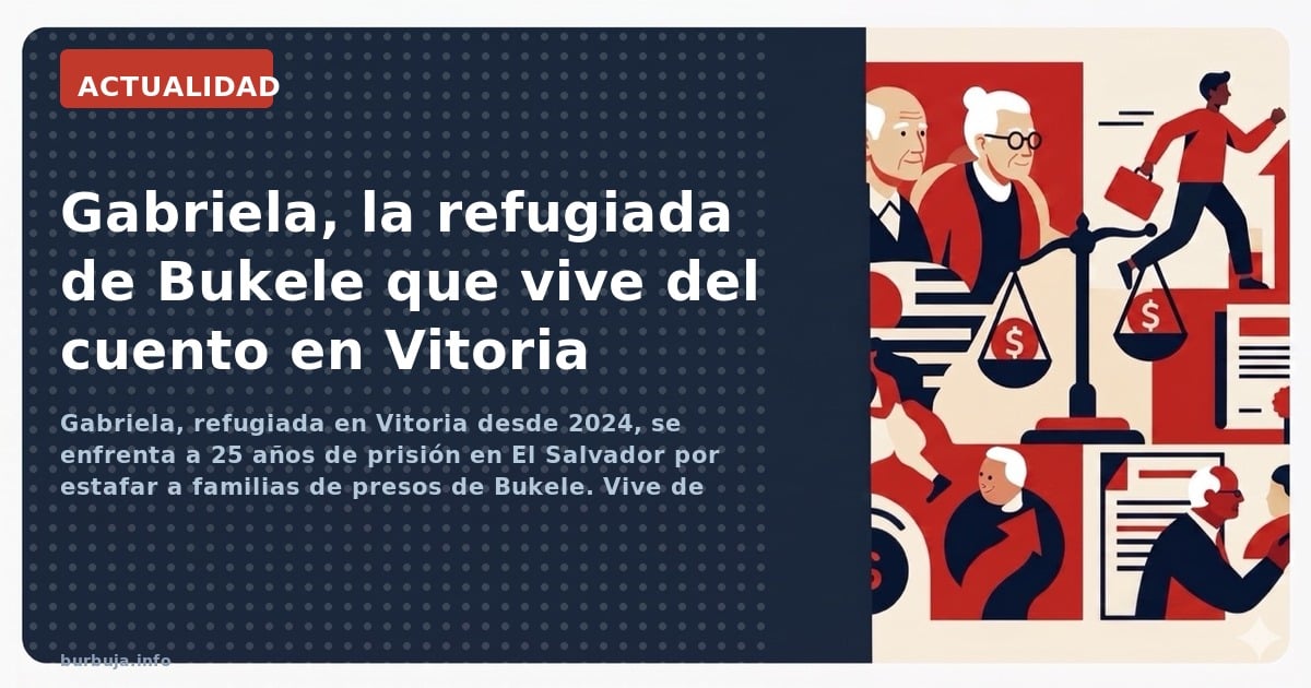Gabriela, refugiada en Vitoria desde 2024, se enfrenta a 25 años de prisión en El Salvador por estafar a familias de presos d