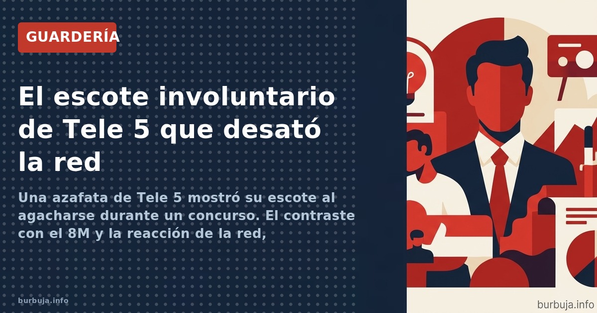 Una azafata de Tele 5 mostró su escote al agacharse durante un concurso. El contraste con el 8M y la reacción de la red, anal