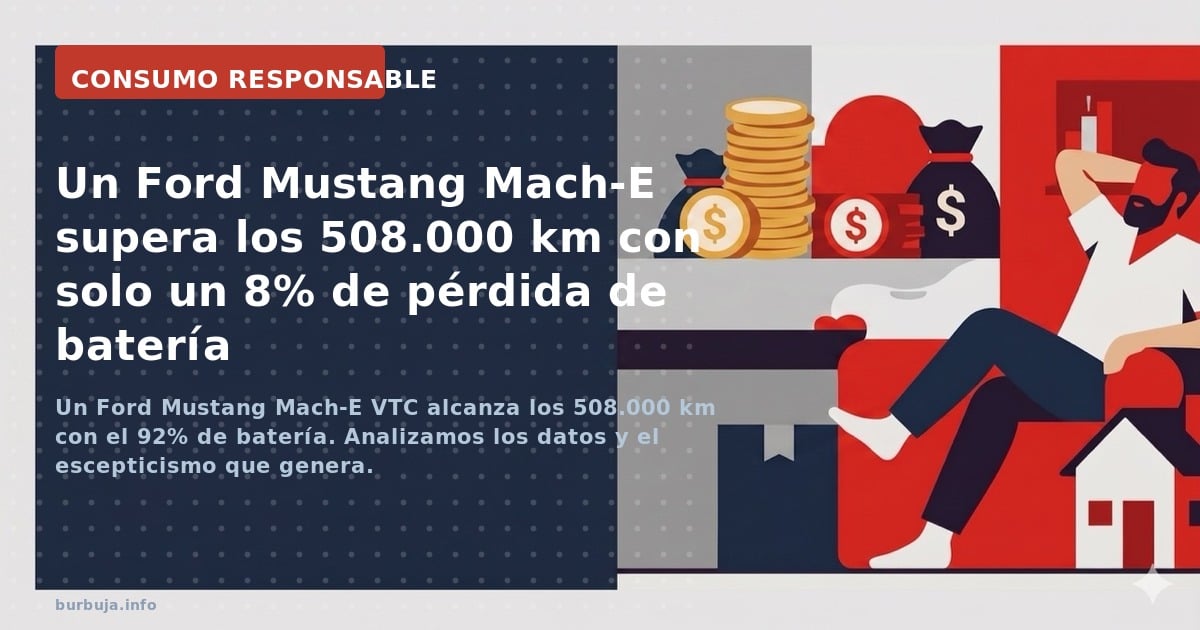 Un Ford Mustang Mach-E VTC alcanza los 508.000 km con el 92% de batería. Analizamos los datos y el escepticismo que genera.