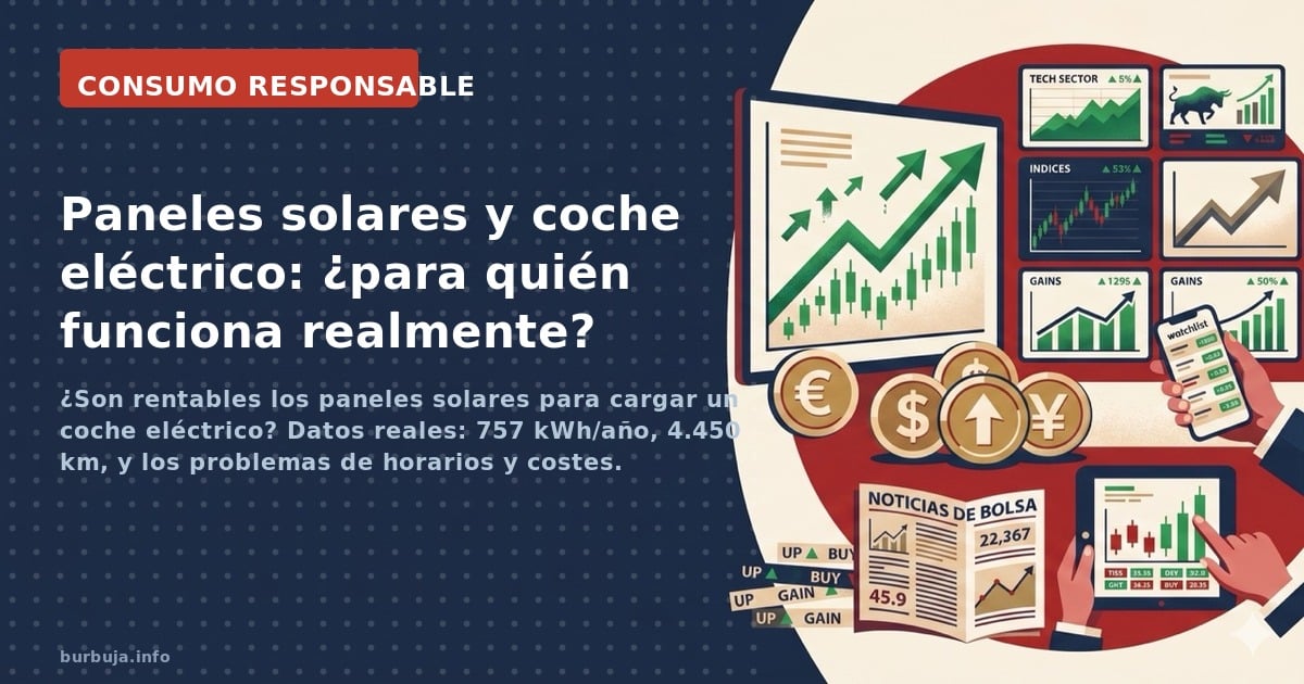 ¿Son rentables los paneles solares para cargar un coche eléctrico? Datos reales: 757 kWh/año, 4.450 km, y los problemas de ho