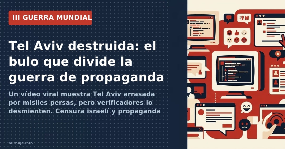 Un vídeo viral muestra Tel Aviv arrasada por misiles persas, pero verificadores lo desmienten. Censura israelí y propaganda i
