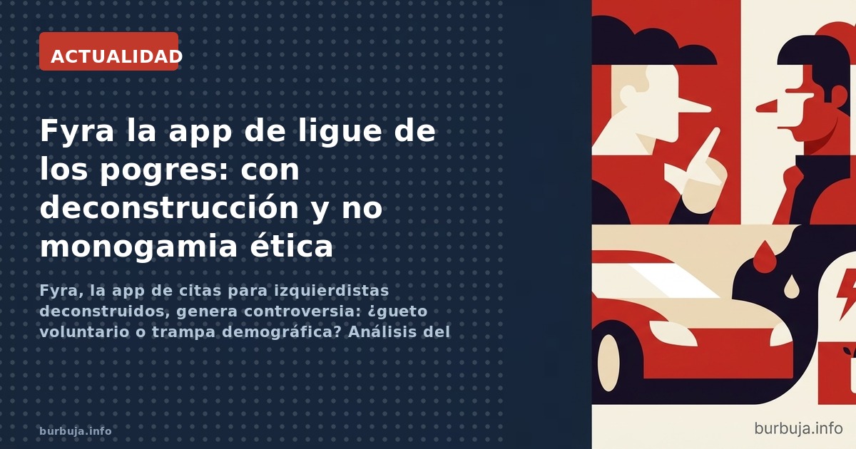 Fyra, la app de citas para izquierdistas deconstruidos, genera controversia: ¿gueto voluntario o trampa demográfica? Análisis