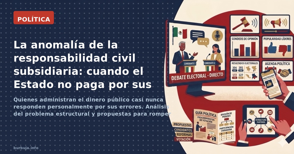 Quienes administran el dinero público casi nunca responden personalmente por sus errores. Análisis del problema estructural y