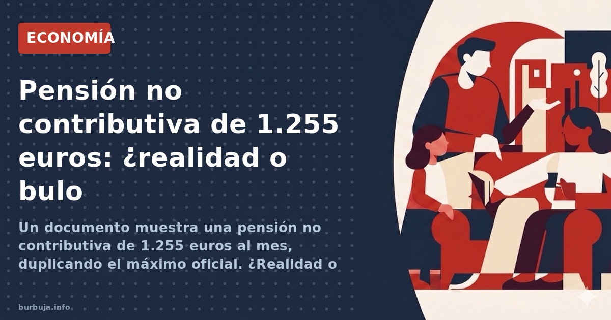 Un documento muestra una pensión no contributiva de 1.255 euros al mes, duplicando el máximo oficial. ¿Realidad o bulo? Análi