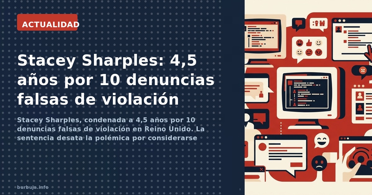 Stacey Sharples, condenada a 4,5 años por 10 denuncias falsas de violación en Reino Unido. La sentencia desata la polémica po
