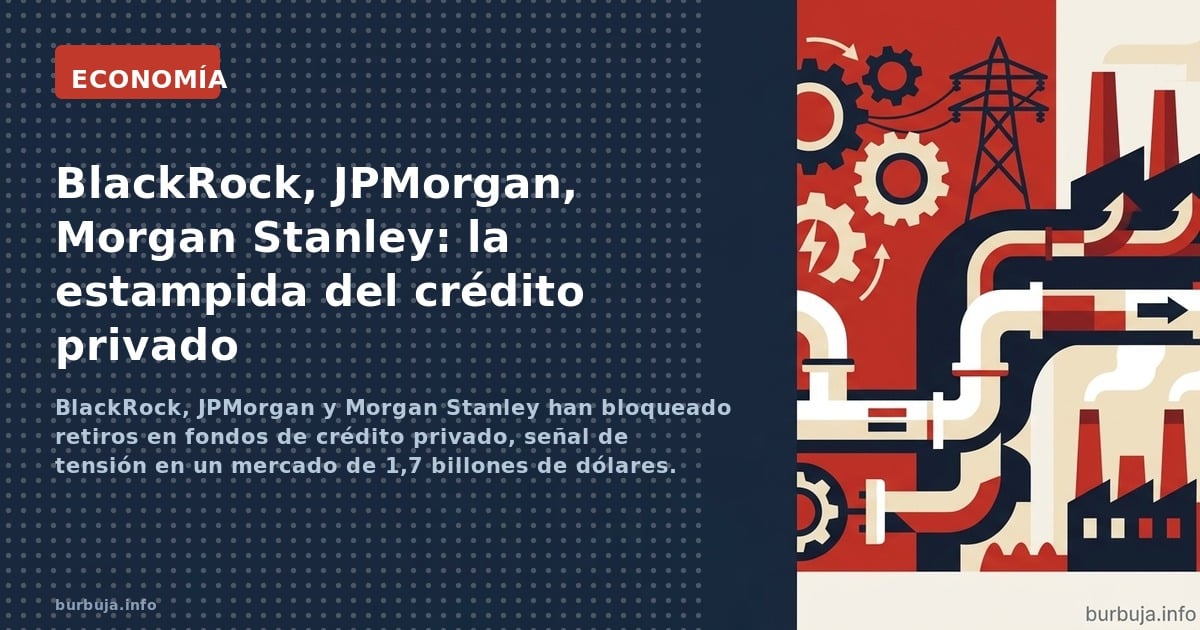 BlackRock, JPMorgan y Morgan Stanley han bloqueado retiros en fondos de crédito privado, señal de tensión en un mercado de 1,