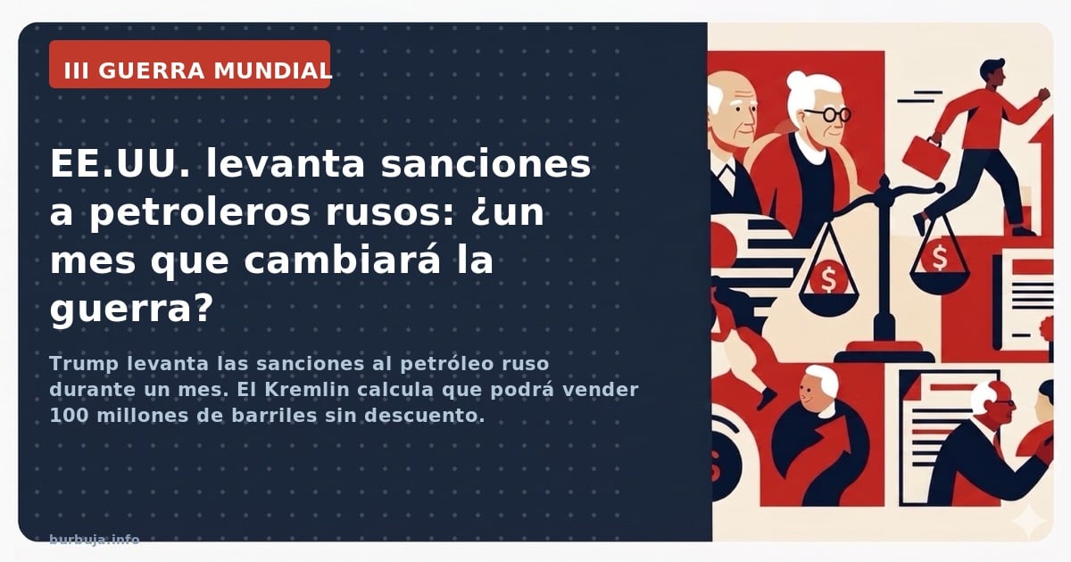 Trump levanta las sanciones al petróleo ruso durante un mes. El Kremlin calcula que podrá vender 100 millones de barriles sin