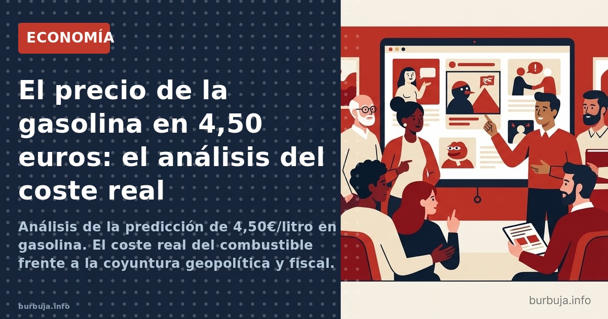 Análisis de la predicción de 4,50€/litro en gasolina. El coste real del combustible frente a la coyuntura geopolítica y fisca