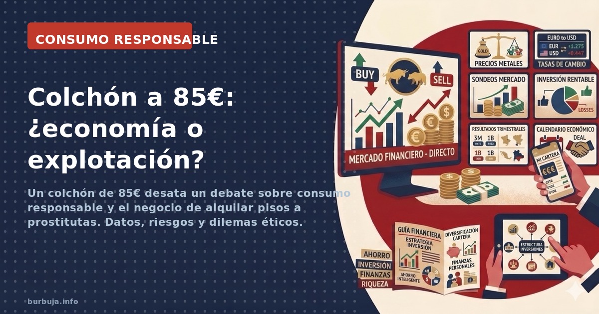 Un colchón de 85€ desata un debate sobre consumo responsable y el negocio de alquilar pisos a prostitutas. Datos, riesgos y d