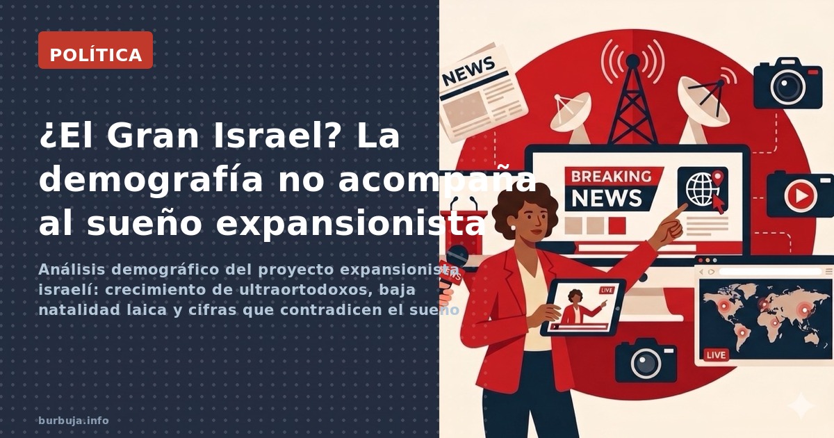 Análisis demográfico del proyecto expansionista israelí: crecimiento de ultraortodoxos, baja natalidad laica y cifras que con