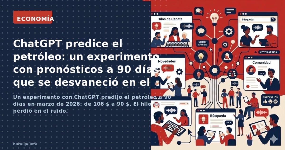 Un experimento con ChatGPT predijo el petróleo a 90 días en marzo de 2026: de 106 $ a 90 $. El hilo se perdió en el ruido.
