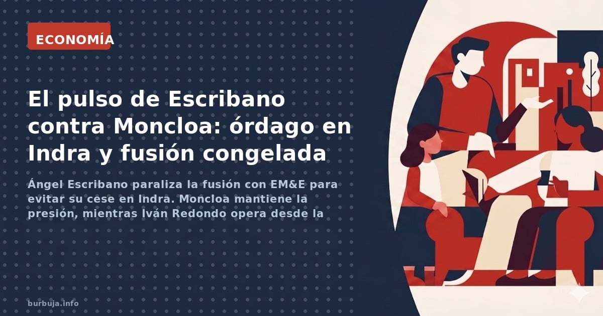 Ángel Escribano paraliza la fusión con EM&E para evitar su cese en Indra. Moncloa mantiene la presión, mientras Iván Redondo 