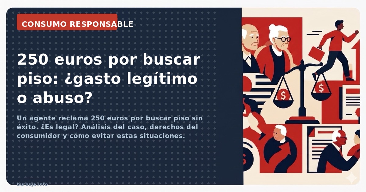 Un agente reclama 250 euros por buscar piso sin éxito. ¿Es legal? Análisis del caso, derechos del consumidor y cómo evitar es