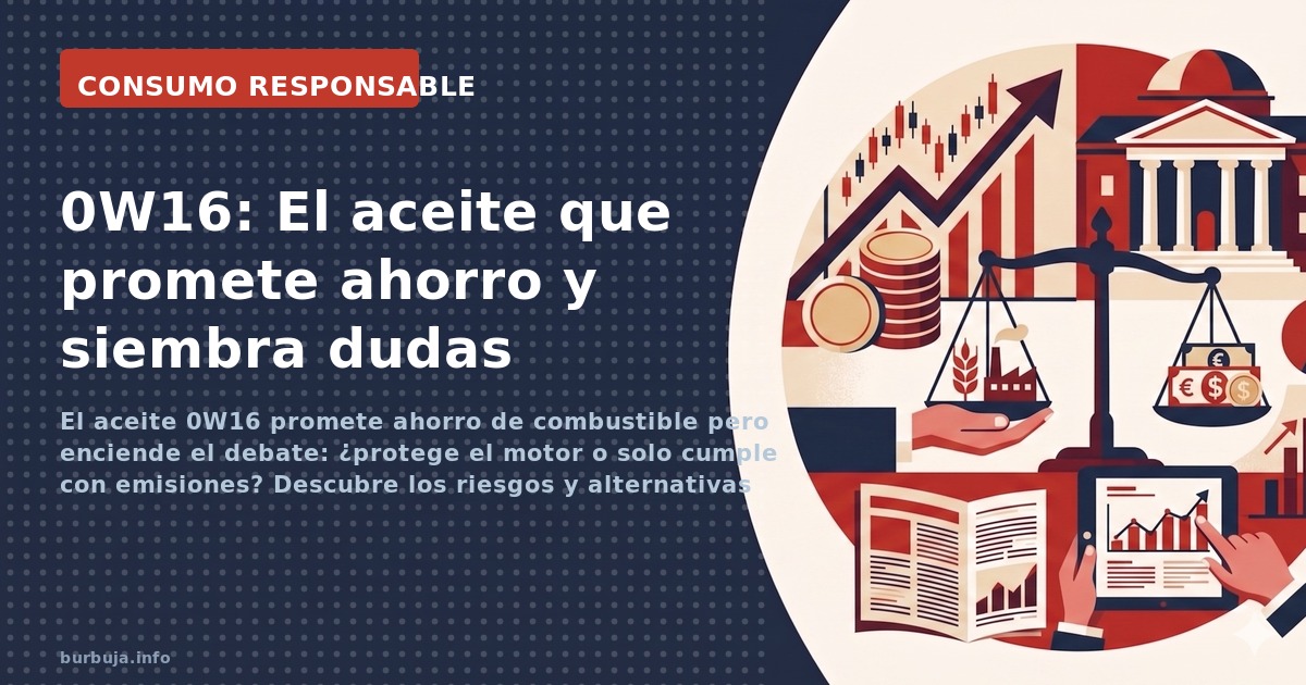 El aceite 0W16 promete ahorro de combustible pero enciende el debate: ¿protege el motor o solo cumple con emisiones? Descubre
