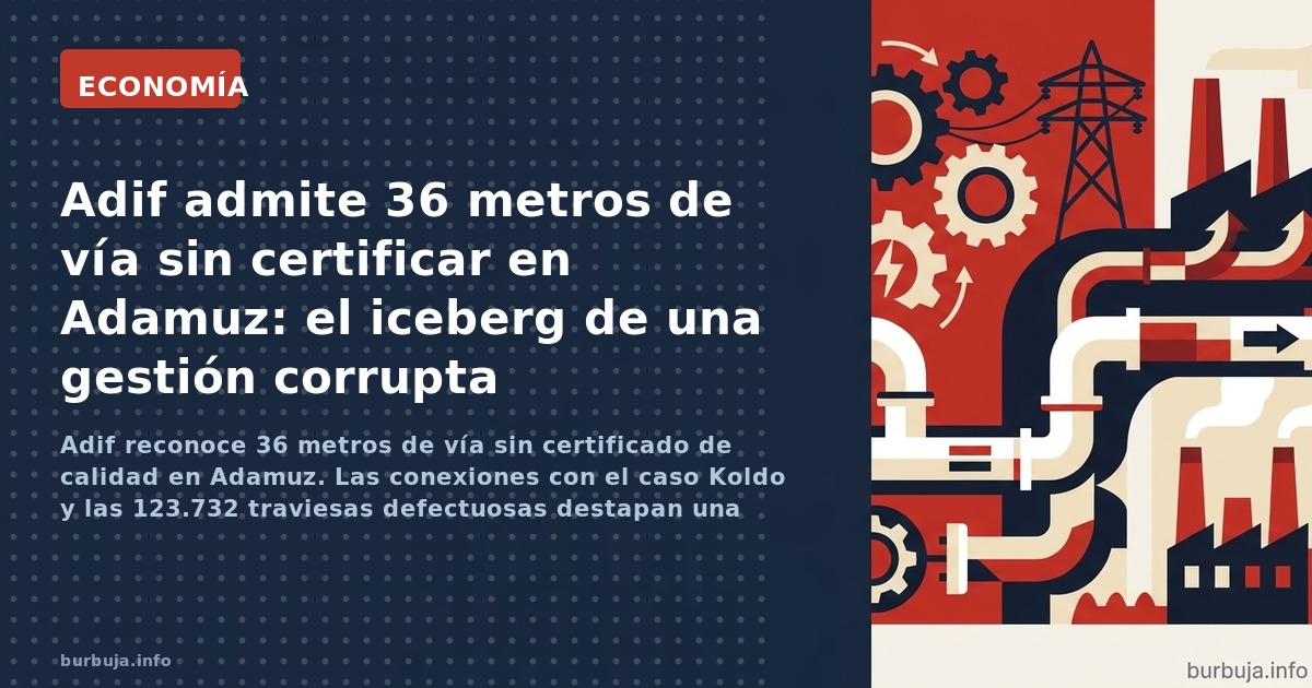 Adif reconoce 36 metros de vía sin certificado de calidad en Adamuz. Las conexiones con el caso Koldo y las 123.732 traviesas