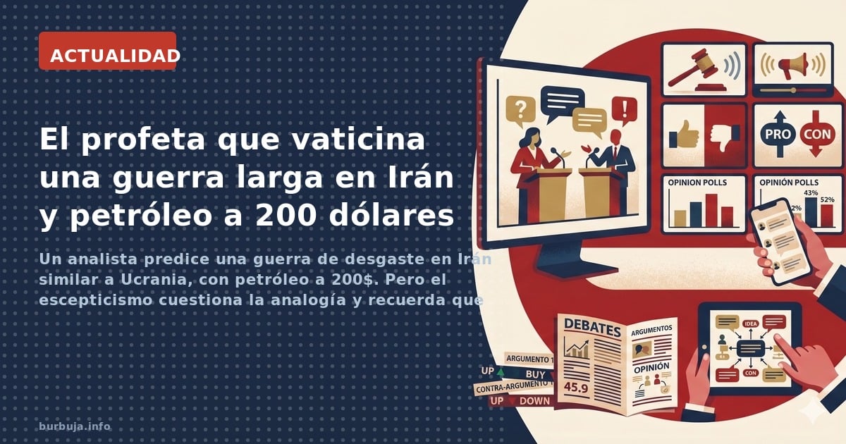 Un analista predice una guerra de desgaste en Irán similar a Ucrania, con petróleo a 200$. Pero el escepticismo cuestiona la 