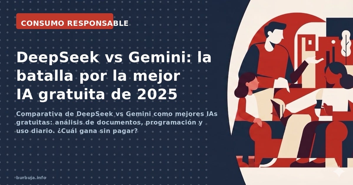Comparativa de DeepSeek vs Gemini como mejores IAs gratuitas: análisis de documentos, programación y uso diario. ¿Cuál gana s