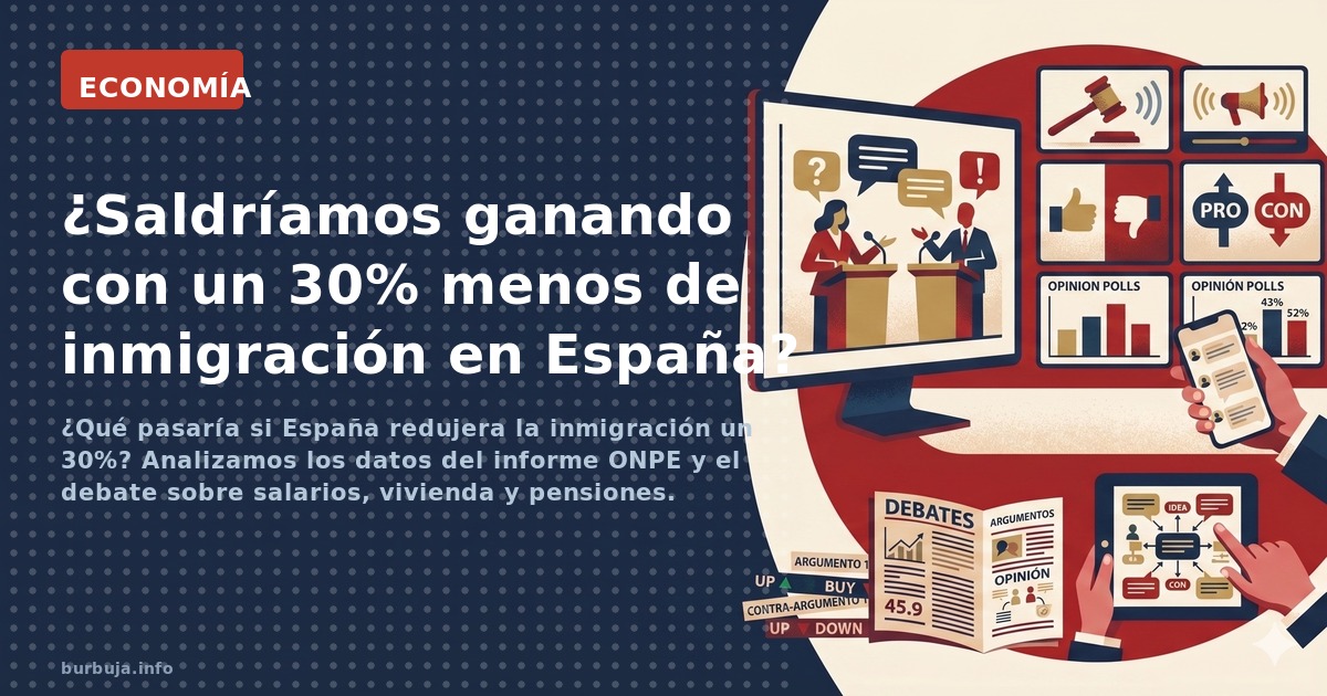 ¿Qué pasaría si España redujera la inmigración un 30%? Analizamos los datos del informe ONPE y el debate sobre salarios, vivi