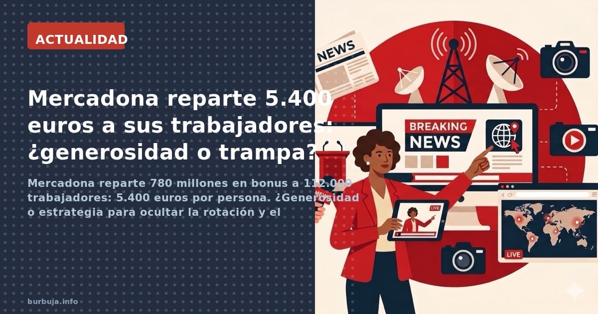 Mercadona reparte 780 millones en bonus a 112.000 trabajadores: 5.400 euros por persona. ¿Generosidad o estrategia para ocult
