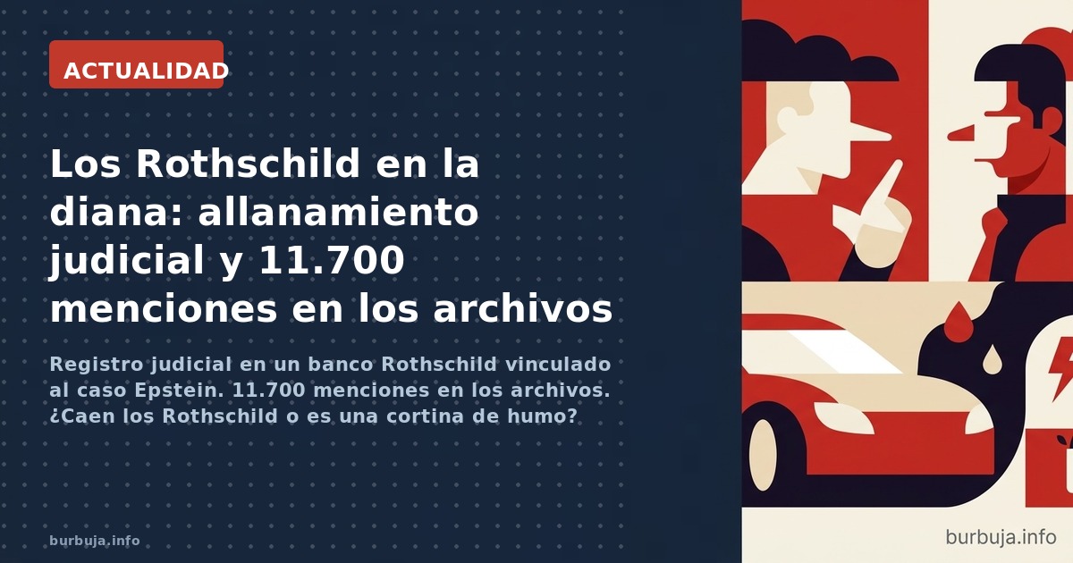Registro judicial en un banco Rothschild vinculado al caso Epstein. 11.700 menciones en los archivos. ¿Caen los Rothschild o 