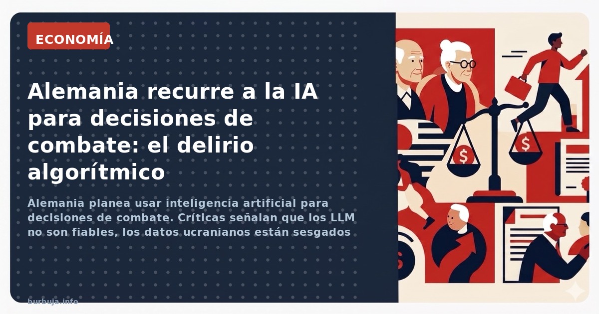 Alemania planea usar inteligencia artificial para decisiones de combate. Críticas señalan que los LLM no son fiables, los dat