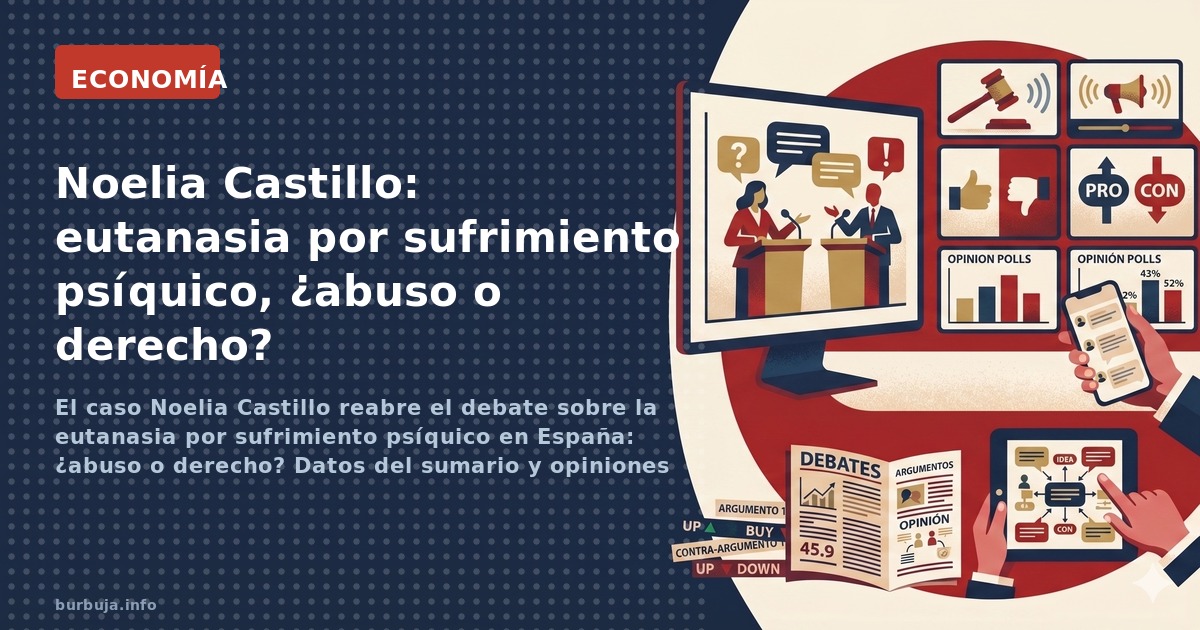 El caso Noelia Castillo reabre el debate sobre la eutanasia por sufrimiento psíquico en España: ¿abuso o derecho? Datos del s