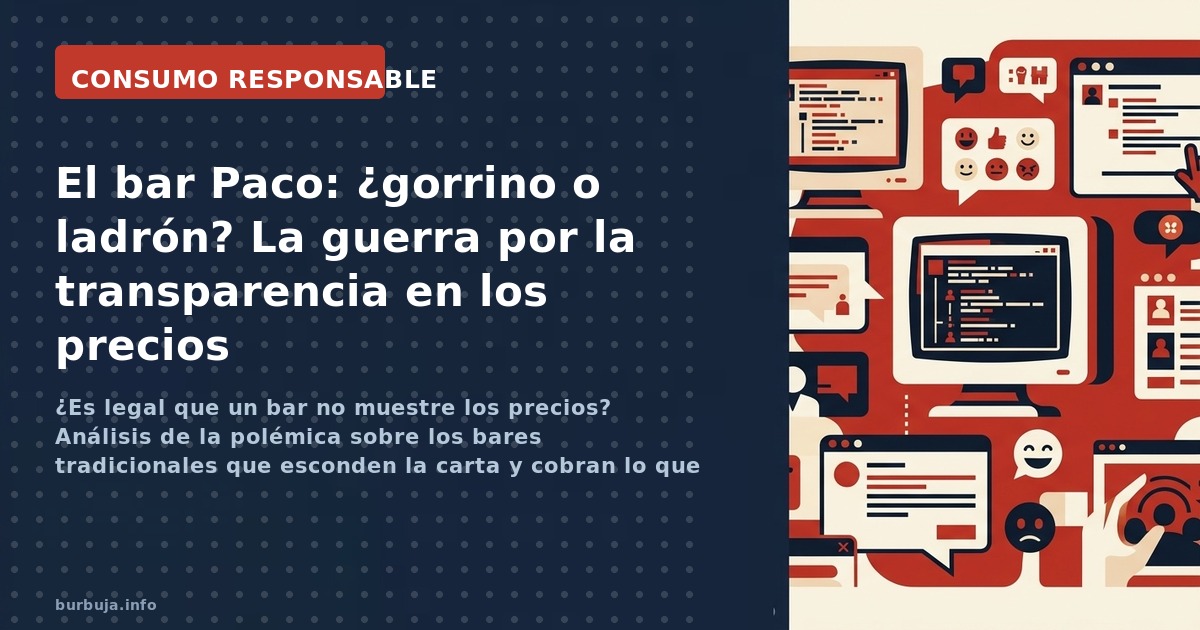 ¿Es legal que un bar no muestre los precios? Análisis de la polémica sobre los bares tradicionales que esconden la carta y co