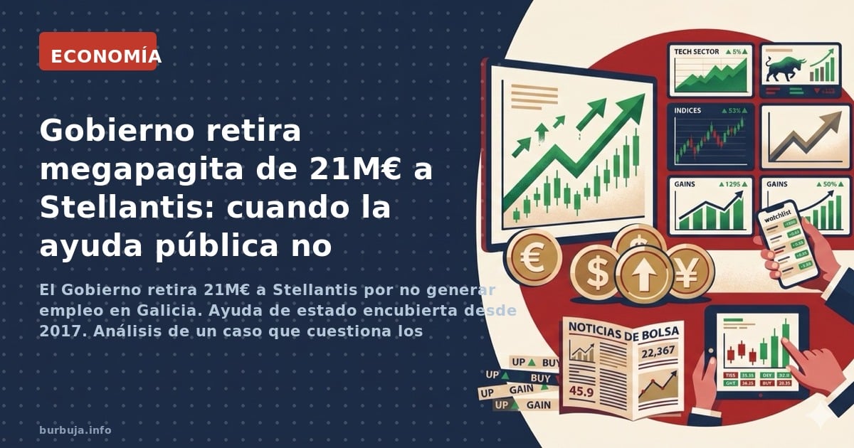 El Gobierno retira 21M€ a Stellantis por no generar empleo en Galicia. Ayuda de estado encubierta desde 2017. Análisis de un 