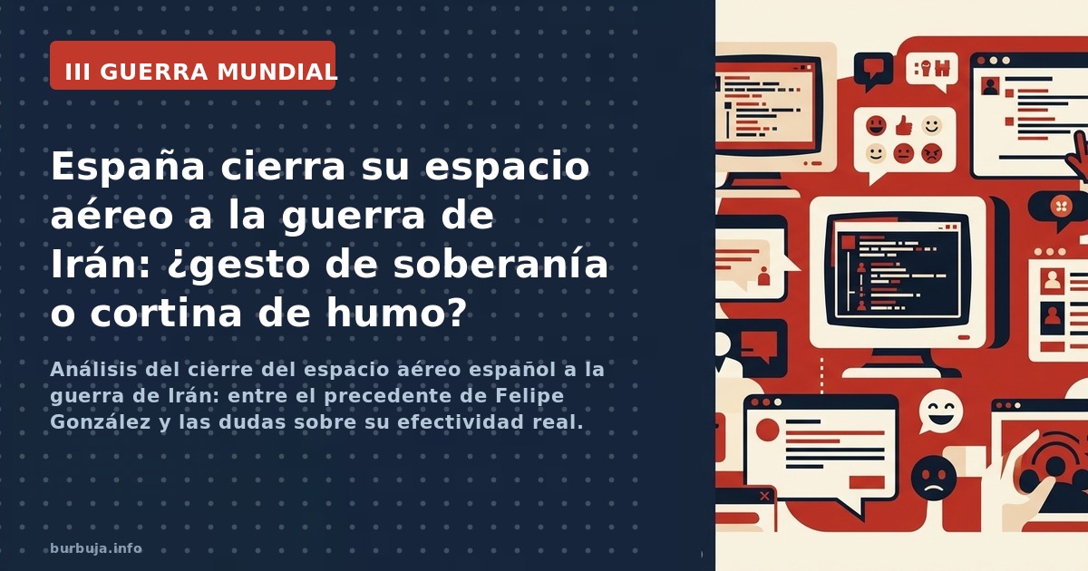 Análisis del cierre del espacio aéreo español a la guerra de Irán: entre el precedente de Felipe González y las dudas sobre s