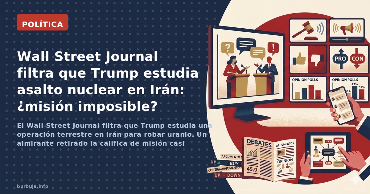 El Wall Street Journal filtra que Trump estudia una operación terrestre en Irán para robar uranio. Un almirante retirado la c