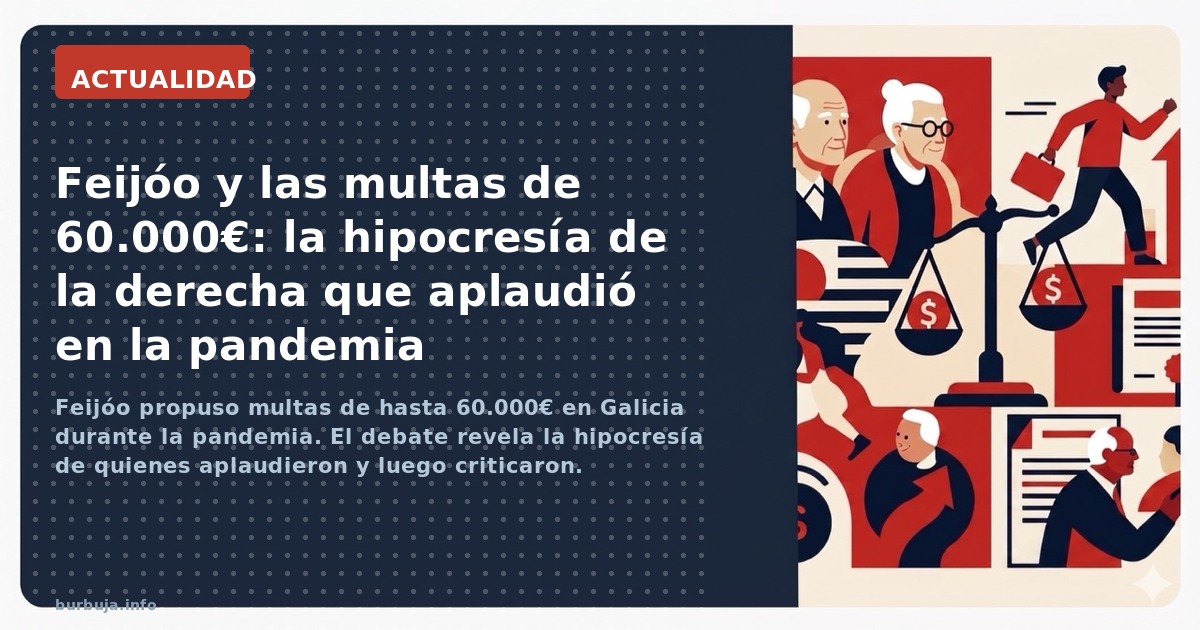 Feijóo propuso multas de hasta 60.000€ en Galicia durante la pandemia. El debate revela la hipocresía de quienes aplaudieron 