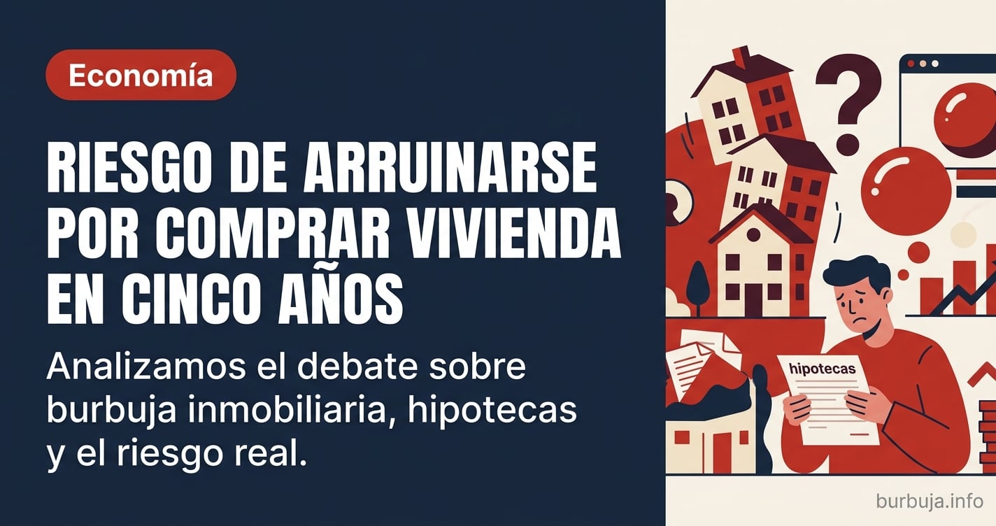 Edificios de viviendas en venta en una ciudad española, imagen del debate sobre el precio de la vivienda y las hipotecas