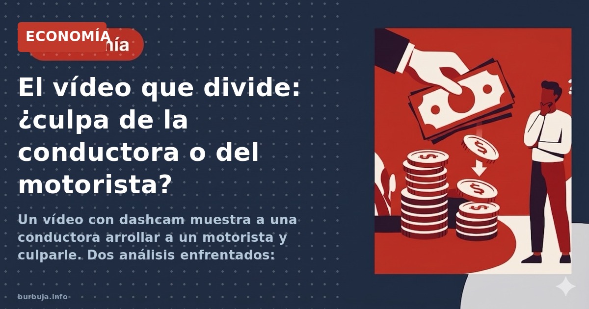 Un vídeo con dashcam muestra a una conductora arrollar a un motorista y culparle. Dos análisis enfrentados: ¿infracción del m