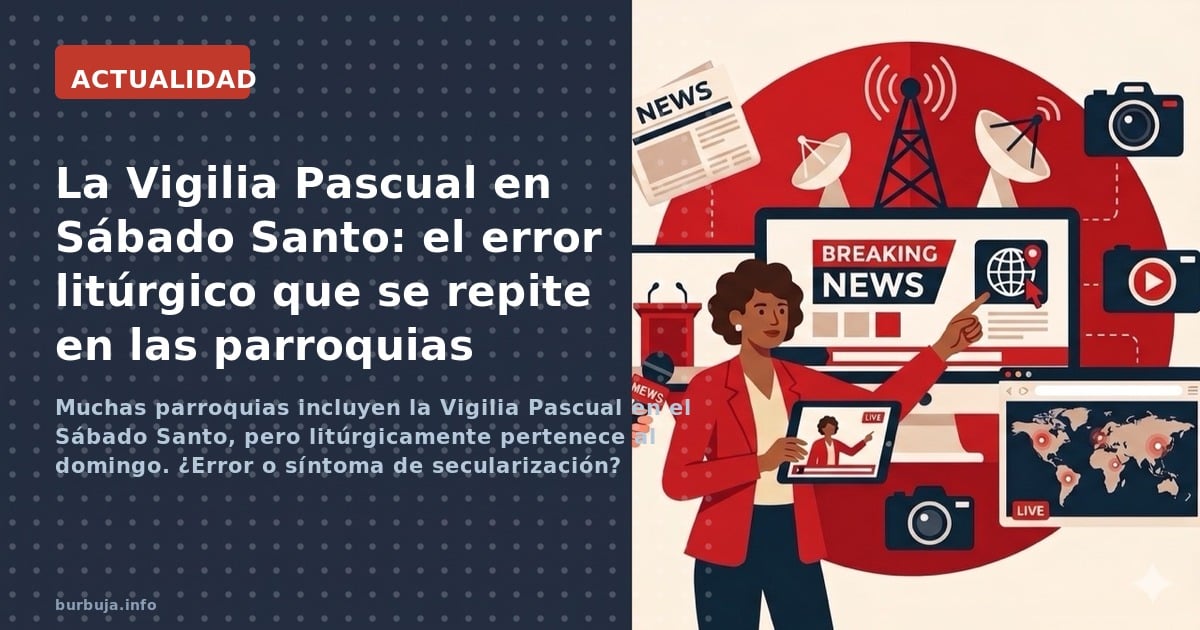 Muchas parroquias incluyen la Vigilia Pascual en el Sábado Santo, pero litúrgicamente pertenece al domingo. ¿Error o síntoma 
