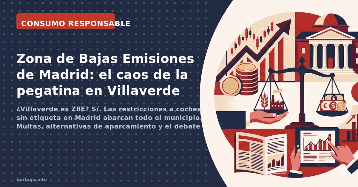 ¿Villaverde es ZBE? Sí. Las restricciones a coches sin etiqueta en Madrid abarcan todo el municipio. Multas, alternativas de 