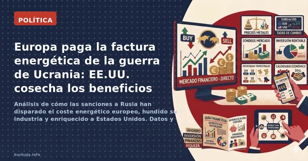 Análisis de cómo las sanciones a Rusia han disparado el coste energético europeo, hundido su industria y enriquecido a Estado