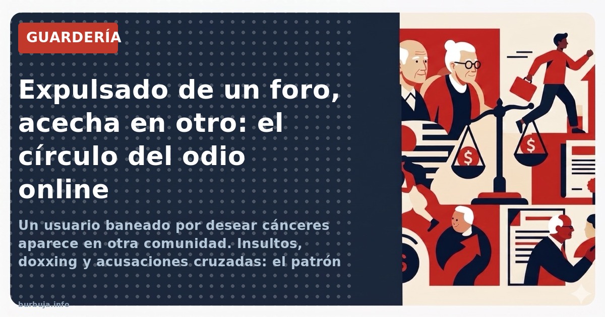 Un usuario baneado por desear cánceres aparece en otra comunidad. Insultos, doxxing y acusaciones cruzadas: el patrón del odi