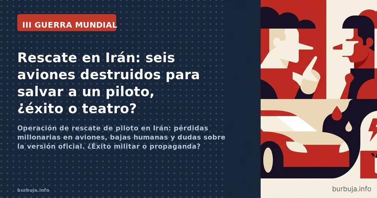 Operación de rescate de piloto en Irán: pérdidas millonarias en aviones, bajas humanas y dudas sobre la versión oficial. ¿Éxi