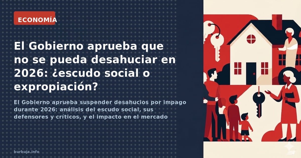 El Gobierno aprueba suspender desahucios por impago durante 2026: análisis del escudo social, sus defensores y críticos, y el