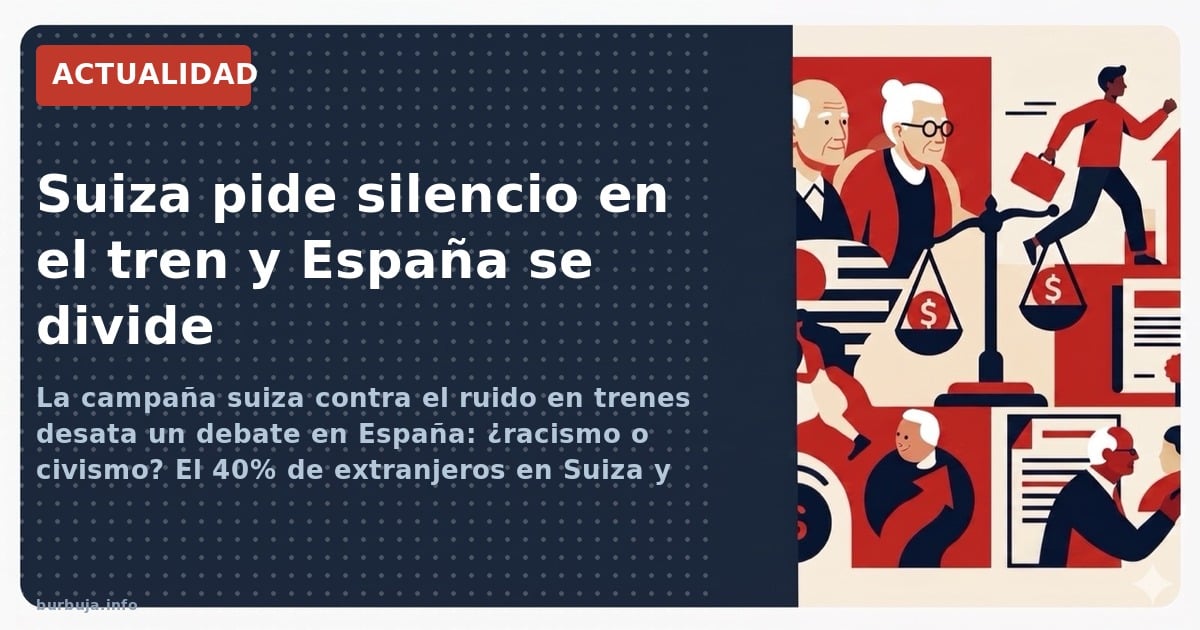 La campaña suiza contra el ruido en trenes desata un debate en España: ¿racismo o civismo? El 40% de extranjeros en Suiza y e
