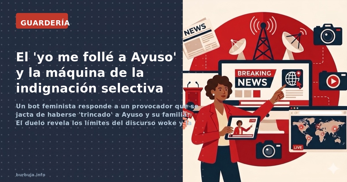 Un bot feminista responde a un provocador que se jacta de haberse 'trincado' a Ayuso y su familia. El duelo revela los límite