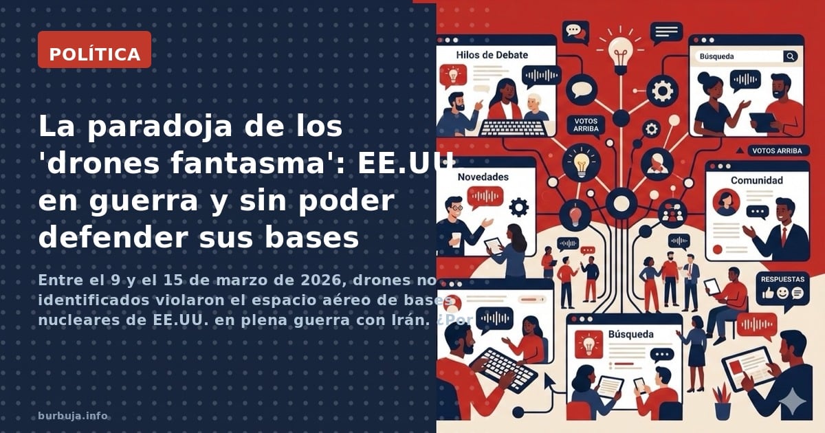 Entre el 9 y el 15 de marzo de 2026, drones no identificados violaron el espacio aéreo de bases nucleares de EE.UU. en plena 
